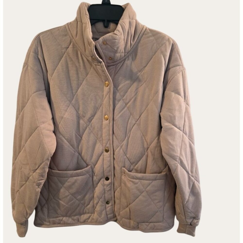Quilted Snap-Front Jacket in Taupe, Black, or Olive
